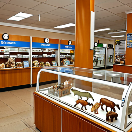 Home 6 Lilongwe International Airport interior, showcasing its modest size but essential facilities like a souvenir shop with wooden animal figurines, capturing a welcoming and calm atmosphere.