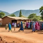 말라위에서 기독교와 이슬람교 비교 - **A Vibrant Malawian Village Scene: Peaceful Coexistence**
A bustling and sun-drenched Malawian ...