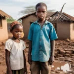 말라위에서 노숙자 및 사회 복지 현황 - **Prompt:** A somber yet resilient scene in a rural Malawian village, devastated by climate change. ...