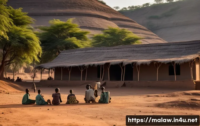 말라위에서의 수력 발전과 전기 공급 문제 - A wide shot of a large hydroelectric dam in a dry, dusty Malawian landscape. The reservoir behind th...
